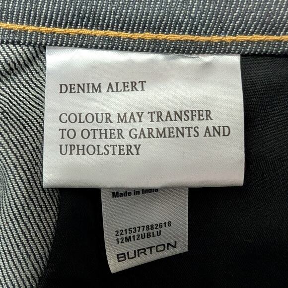 Burton Jeans Dark Stiff 100% Cotton Skinny Slim - Size 28 - Picture 8 of 13